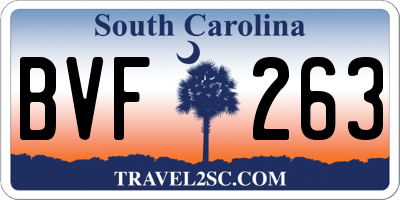 SC license plate BVF263