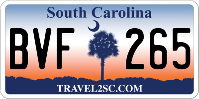 SC license plate BVF265