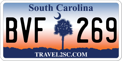 SC license plate BVF269