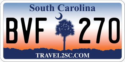SC license plate BVF270