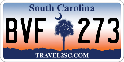 SC license plate BVF273