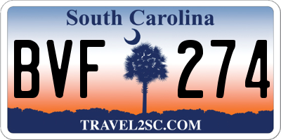 SC license plate BVF274