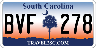 SC license plate BVF278