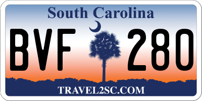 SC license plate BVF280