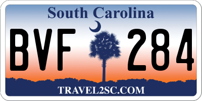 SC license plate BVF284