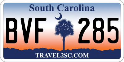 SC license plate BVF285