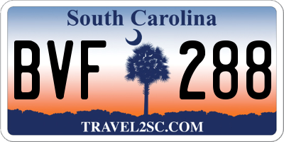 SC license plate BVF288