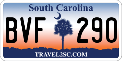 SC license plate BVF290