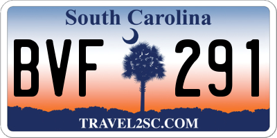 SC license plate BVF291