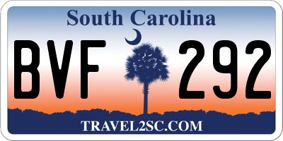 SC license plate BVF292