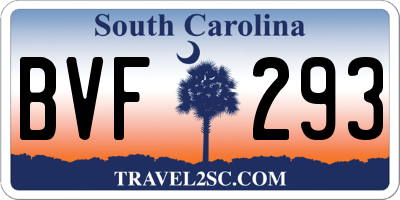 SC license plate BVF293