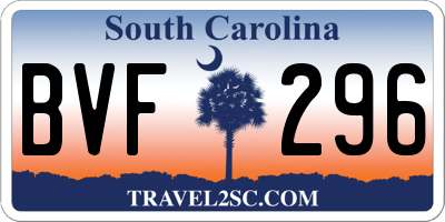 SC license plate BVF296