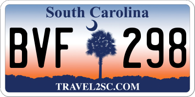 SC license plate BVF298