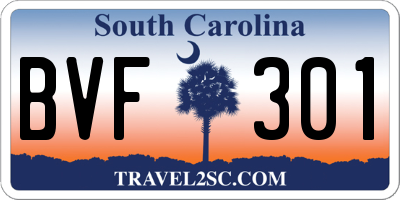 SC license plate BVF301