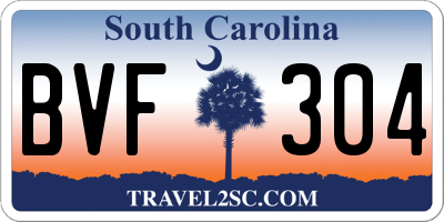 SC license plate BVF304