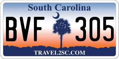 SC license plate BVF305