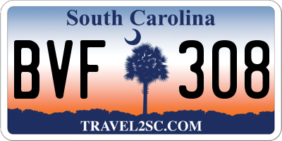 SC license plate BVF308