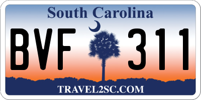 SC license plate BVF311