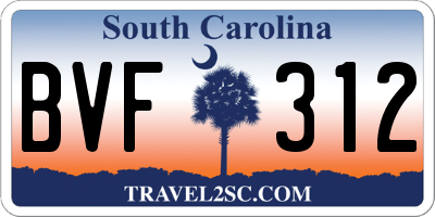 SC license plate BVF312