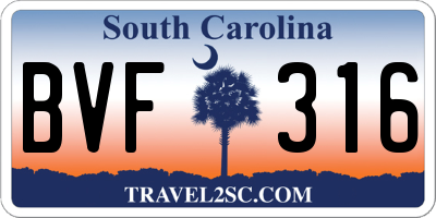 SC license plate BVF316