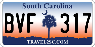 SC license plate BVF317