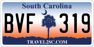 SC license plate BVF319