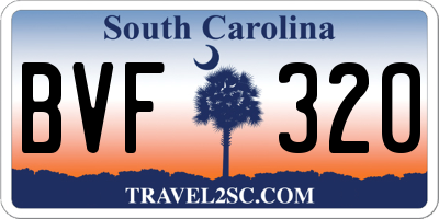 SC license plate BVF320