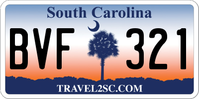 SC license plate BVF321