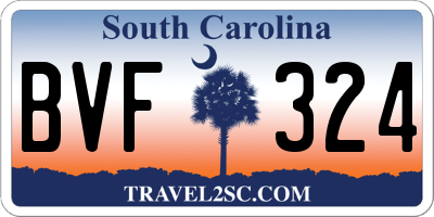 SC license plate BVF324
