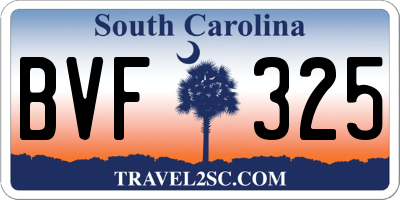 SC license plate BVF325