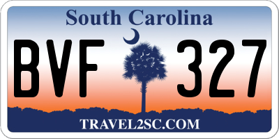 SC license plate BVF327