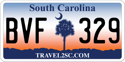 SC license plate BVF329