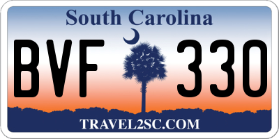 SC license plate BVF330