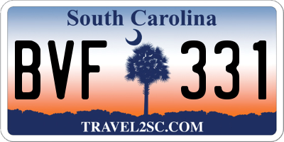 SC license plate BVF331
