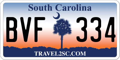 SC license plate BVF334