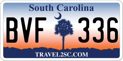 SC license plate BVF336