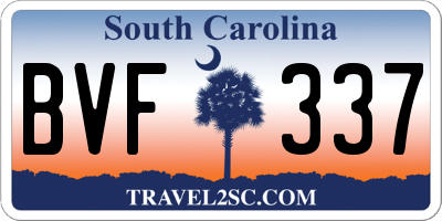 SC license plate BVF337