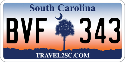 SC license plate BVF343