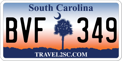 SC license plate BVF349