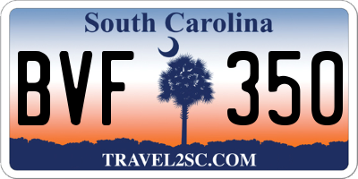 SC license plate BVF350