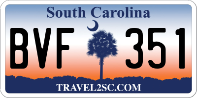 SC license plate BVF351