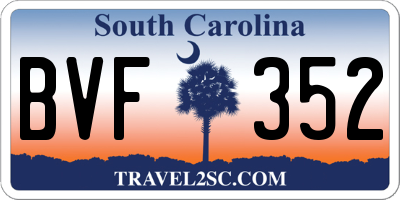 SC license plate BVF352