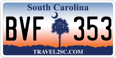 SC license plate BVF353