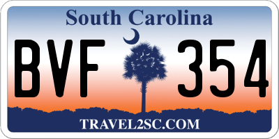 SC license plate BVF354