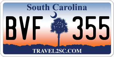 SC license plate BVF355