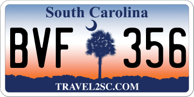 SC license plate BVF356
