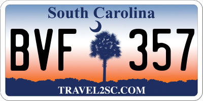 SC license plate BVF357