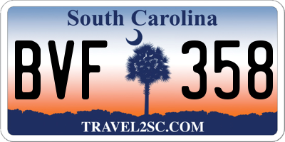 SC license plate BVF358