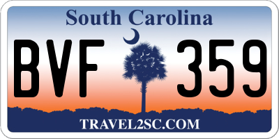 SC license plate BVF359