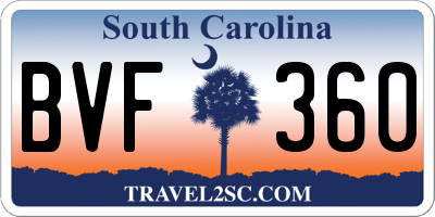 SC license plate BVF360